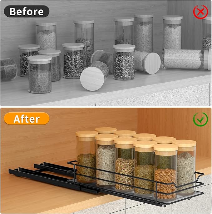 BOIVSHI Pull Out Spice Rack Organizer