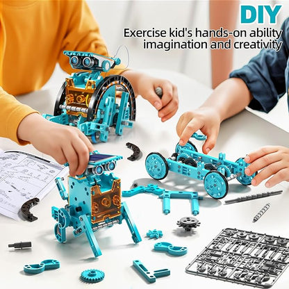 STEM Toys for Ages 8-13, Solar Powered Kits Toys Robotics for Kids Ages 8-12, Educational Building Science Experiment Kit, Boys Gifts for Kids 8 9 10 11 12 13 Years Learning Projects (Blue)