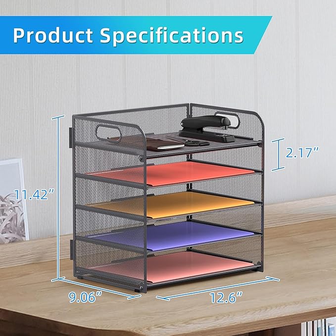 Supeasy 5 Trays Paper Organizer Letter Tray
