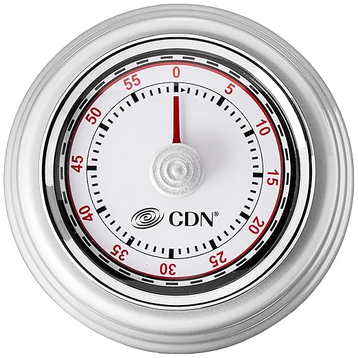 CDN Compact 60 Min Mechanical Timer-Silver