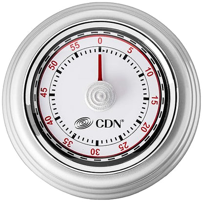 CDN Compact 60 Min Mechanical Timer-Silver