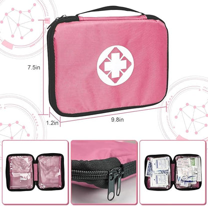 305Pcs Car First Aid Kit Refill Supplies for Business Home First Aid Emergency Kits for Office Business Compact Lovely Bag for Outdoor Activities Skating Boating