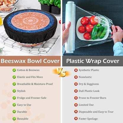 5-Size Reusable Beeswax Bowl Covers