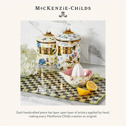 MACKENZIE-CHILDS Wildflowers Enamel Canister, Floral Kitchen Storage Container with Lid, Small