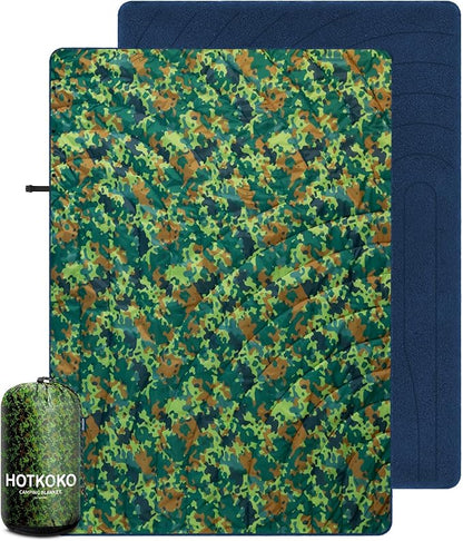 Waterproof Stadium Blanket, Fleece Camping Blanket Soft Warm Wearable Camp Blanket for Outdoor Camping, Picnic, Stadium, Sports, Beach, Car