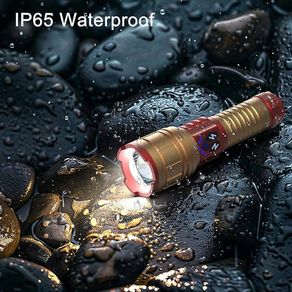 3 in 1 Rechargeable Flashlight True 5000 Lumens Outdoor Strong Cob Light, 5000mAh Zoomable Beam LED Flash Light with Magnet Power Failure Emergency Survival Kits Snowstorm (6 in 1)