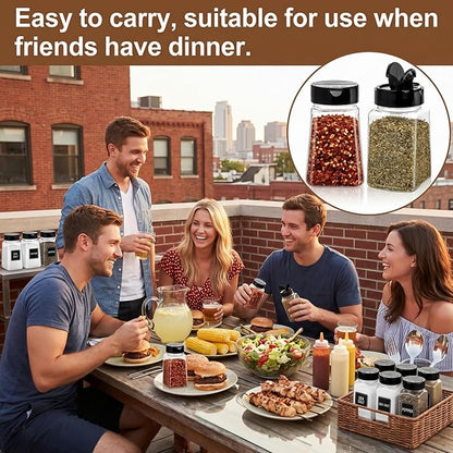 Tebery 24 Pack 9 Oz Plastic Spice Jars
