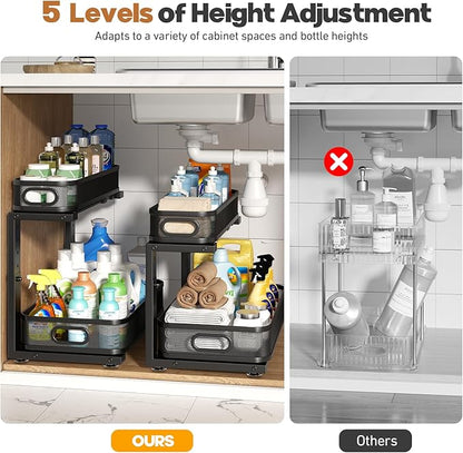 2 Pack 17.3IN-Depth Under Sink Organizer