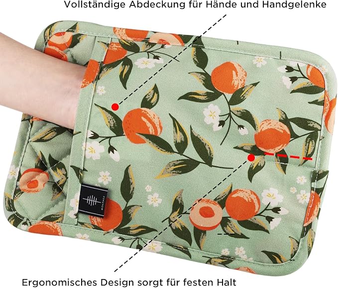 BONTHEE Pot Holders for Kitchen Heat Resistant Hot Pads for Countertops Oven