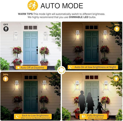 VIANIS 2 Pack Motion Sensor Outdoor Wall Lantern, Anti-Rust Waterproof Exterior