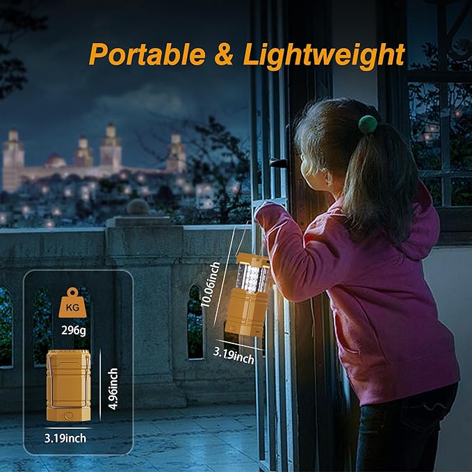 3000mAh Large Capacity Hand Crank Solar Camping Lantern, Portable Ultra Bright LED Torch, 23-26 Hours Running Time, USB Charger, Electronic Lantern for Outdoor