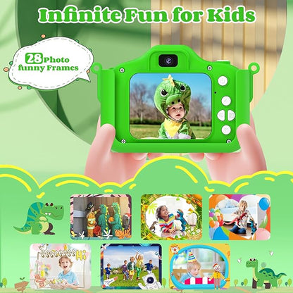 Kids Camera Toys for 3-8 Year Old Girls Boys, 48MP Dual Lens 1080P Toddler Camera for Kids with 64GB SD Card, Kids Digital Video Camcorder Selfie Camera for Christmas Birthday Gifts