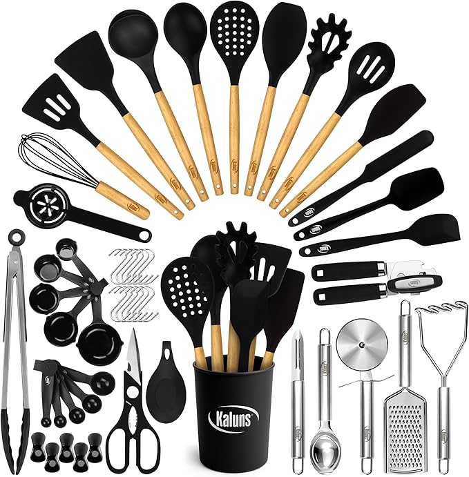 Kaluns 50 PCS Silicone Kitchen Utensils Set Complete Kitchen Set