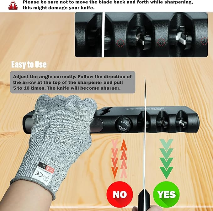 5-Angle Adjustable 10-35 Degree Professional 4-Stage Knife Sharpener,