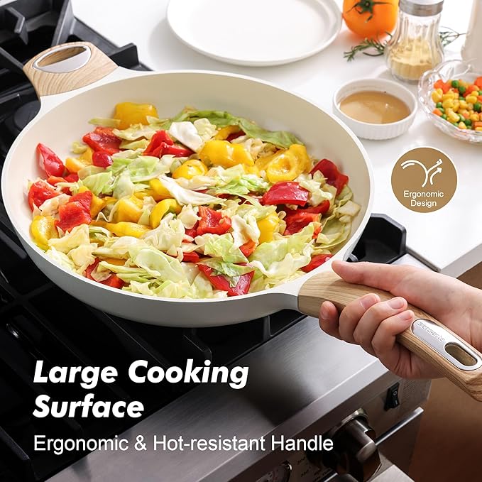 SENSARTE Ceramic Nonstick Frying Pan Skillet 12.5Inch Non Stick Pan
