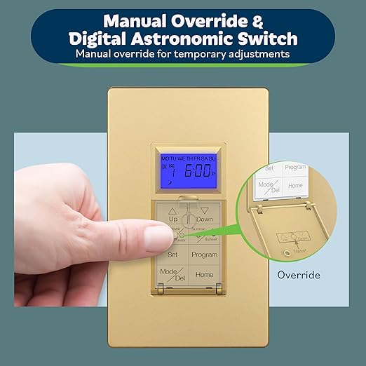 TOPGREENER Digital Astronomic Timer Switch, 7-Day Programmable Sunrise Sunset