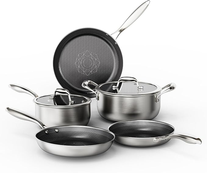 COOKER KING Stainless Steel 7PCS Cookware Set, Pots and Pans Set, Non Stick