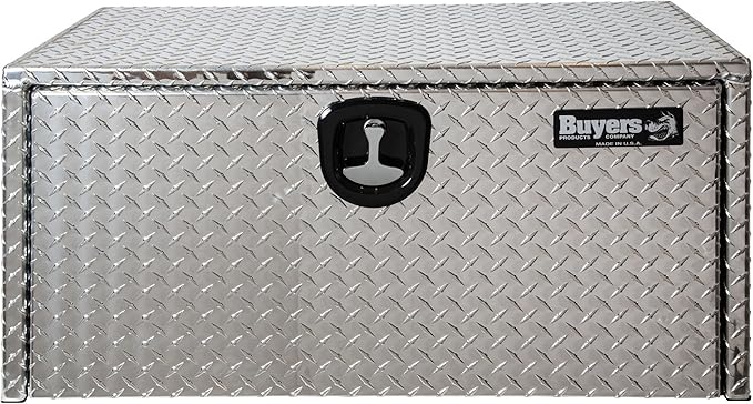 Buyers Products 1705103 Diamond Tread Aluminum Underbody Truck Tool Box, 18 x 18 x 30, Made in USA, .100 in. Thick, Corrosion-Resistant, Locking Compression Latch – Secure Storage for Work Trucks