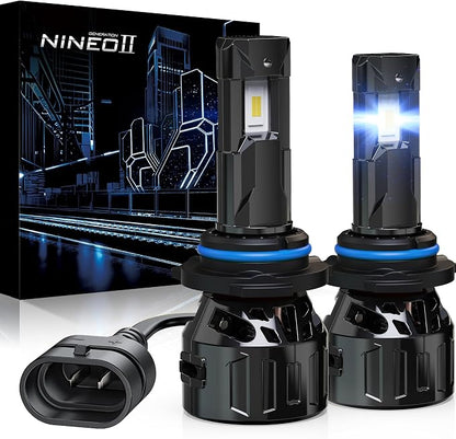 NINEO 9006 Bulbs, 9006 Fog Lights, [2025 Upgrade] 600% Brighter 6500K White, Fan-Cooled, No Flicker, Plug & Play, Driving or Fog Light, 2 Pack