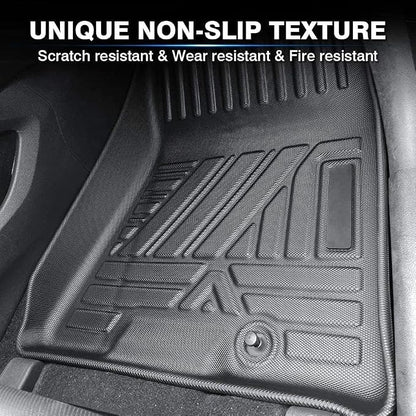 All Weather Floor Mats Compatible with 2018-2024 Toyota Camry(NO FIT 2018-2024 Camry Hybrid), Custom Fit Full Set Floor Liners, Odorless, Raise Edge, Non Slip, Easy to Install, Camry Accessories