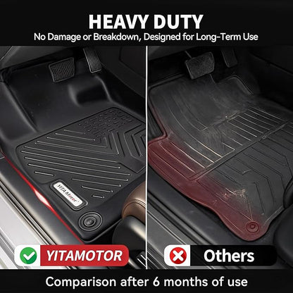 YITAMOTOR Floor Mats Compatible with 2015-2024 Ford Edge, Custom Fit Black TPE Floor Liners 1st & 2nd Row All-Weather Protection