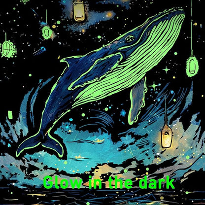 Georgie Porgy Scratch Paper Art Set for Kids Adults Magic Rainbow Painting Boards for DIY Arts and Crafts Kits Christmas Birthday Gift with Scratching Tools Kit (Glow in The Dark Butterfly + Whale)