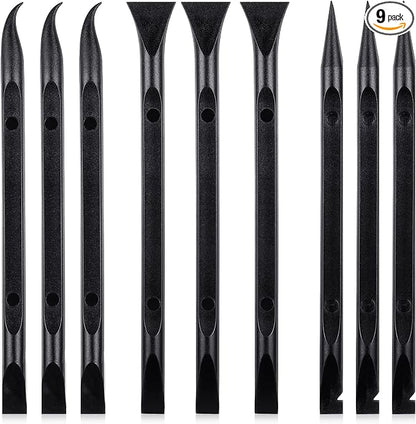 9 Pieces Plastic Scraper Tool Scratch Free Crevice Cleaning Sticker Remover Tool Multipurpose Non Scratch Scrapers for Tight Spaces, Kitchen, Crevices, Auto Detailing, Paint