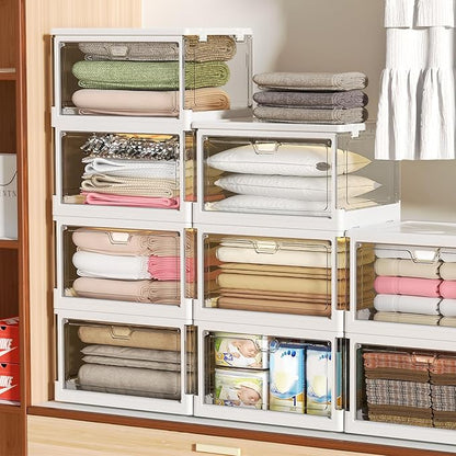 Clear Storage Bin with Lid 3 Pack 【Stackable & Sturdy】 Plastic Multifunctional