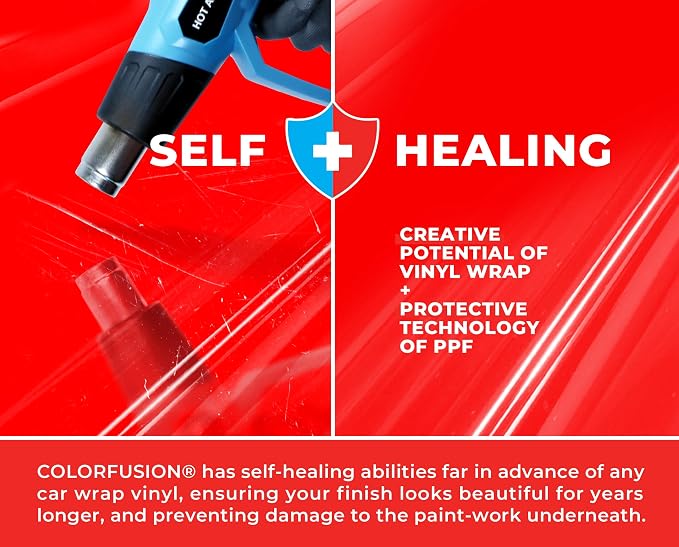 ColorFusion PPF by VViViD, Gloss Ultra Red Dry Apply PPF Vinyl Car Wrap Roll 10ft x 5ft