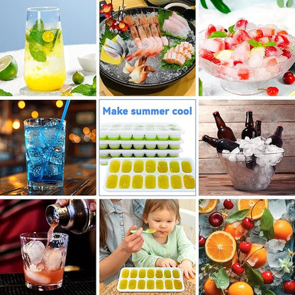 RAIN SPIRIT Ice Cube Trays, 2 Pack Durable Stackable Ice Trays