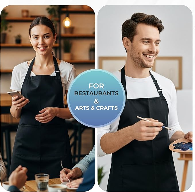 Utopia Kitchen 4 Pack Bib Apron Adjustable
