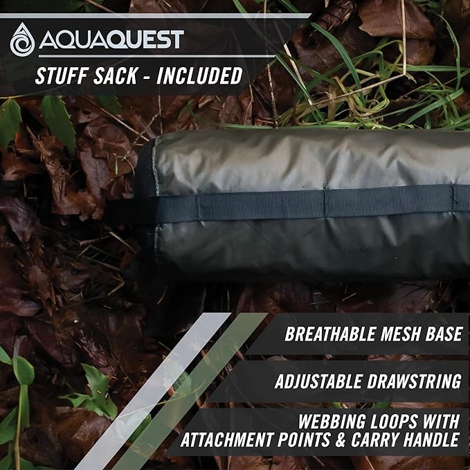 AquaQuest Guide Tarp ??Ultralight Waterproof (5,000 mm) Seam-Taped 40D Ripstop Rain Fly for Backpacking, Stealth Camping & Thru-Hiking