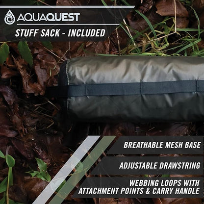 AquaQuest Guide Tarp ??Ultralight Waterproof (5,000 mm) Seam-Taped 40D Ripstop Rain Fly for Backpacking, Stealth Camping & Thru-Hiking