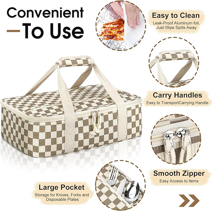 Corduroy Casserole Carrier, Insulated Lasagna Lugger