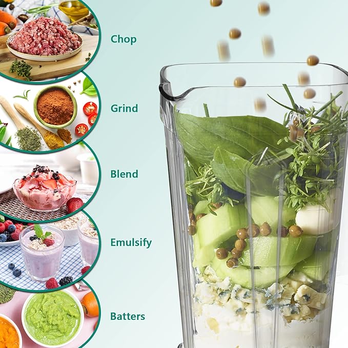 OMMO Blender 1800W, Professional High Speed Countertop Blender