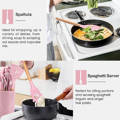 E-far Cooking Utensils Set of 6, Silicone Kitchen Utensils