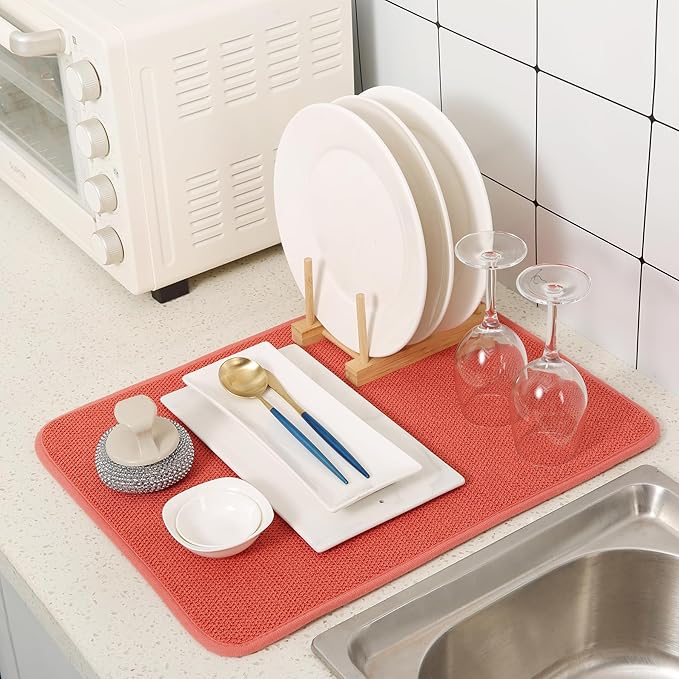 2 Pack Microfiber Dish Drying Mat