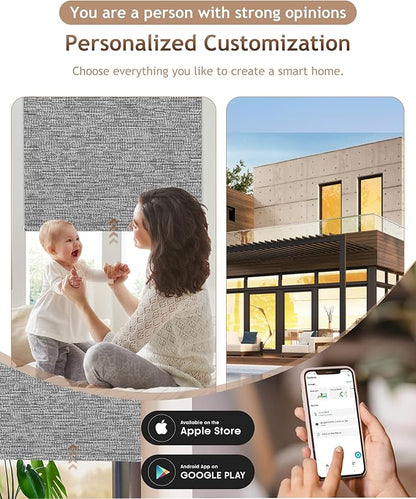 Kincmo Motorized Blinds with Remote, 100% Blackout Motorized Roller Shades Work