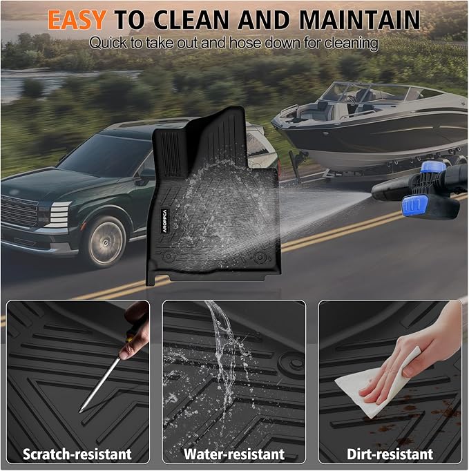 All Weather Car Floor Mats Cargo Liner with Backrest Mat for 2026 Hyundai Palisade 7&8 Seats (Only Fit Fuel), TPE Rubber Liners Full Set Automotive Mats for 2026 Hyundai Palisade Accessories