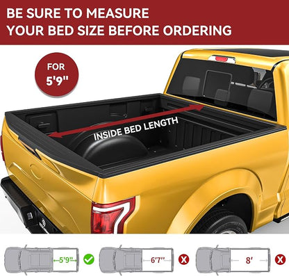 YITAMOTOR Soft Roll Up Truck Bed Tonneau Cover Compatible with 2014-2018 Chevy Silverado/ GMC Sierra 1500, Fleetside 5.8 ft Bed