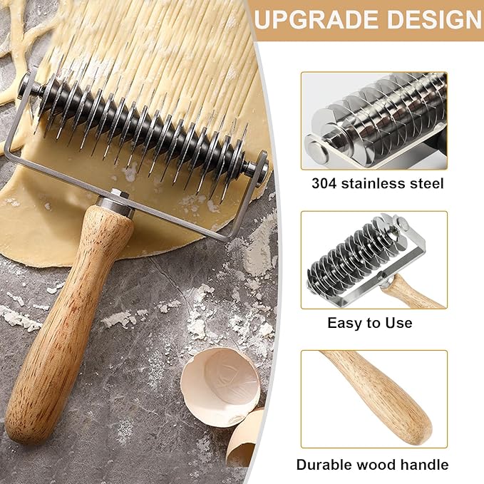 Pastry Lattice Roller Cutter, Stainless Steel Multi-Wheel Dough Cutter