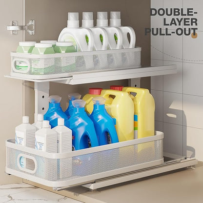 2 Pack 18.5IN-Depth Under Sink Organizer