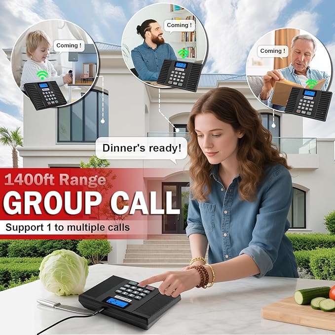 SANZUCO 60D Intercoms Wireless for Home, Full Duplex Intercom System for