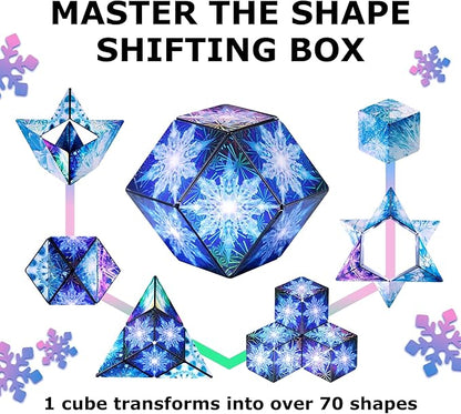 SHASHIBO Shape Shifting Box - Award-Winning Fidget Toy w/ 36 Rare Earth Magnets - Fidget Cube Transforms Into Over 70 Shapes, Sensory Toy Gift for Kids, Teens, and Adults (Polar)