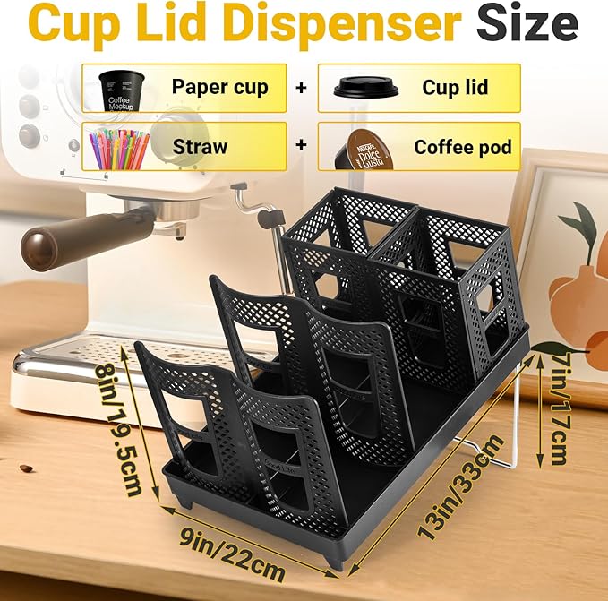 Cup and Lid Holder, Disposable Paper Cup Dispenser
