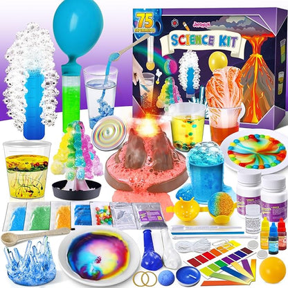 75 Experiments Science Kit for Kids, Chemistry Set, S.T.E.M Educational Birthday Christmas Toys Gifts Idea for Boys and Girls