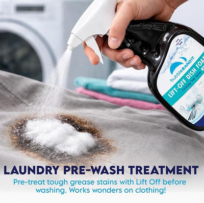 Lift-Off Dish Foam Spray with Enzymes, 22 Fl Oz - Pack of 2 | Grease-Fighting Foaming Dish Spray, Free & Clear Dish Soap Spray for Pre-Spotting Laundry, Citrus Scent