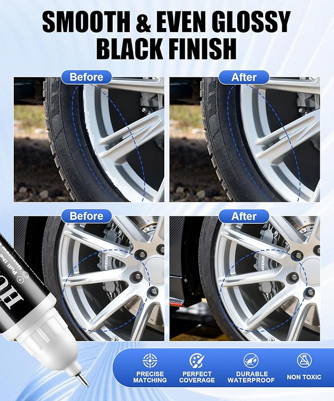 Amiss Sliver Flash Rim Repair Kit, Wheel Paint and Rim Paint Touch Up Pen for Curb Rash, Universal Alloy Wheel Scratch Repair for Scratches and Scuffs, Car Accessories (Sliver Flash)