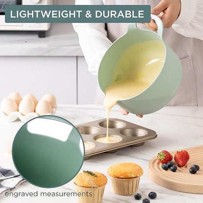 COOK WITH COLOR Nesting Plastic Mixing Bowl Set with Pour Spouts and Handles