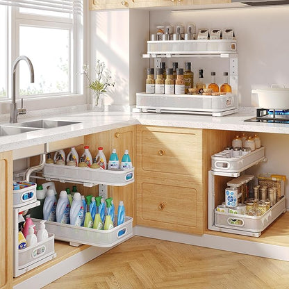 2 Pack 19.3IN-Depth Under Sink Organizer